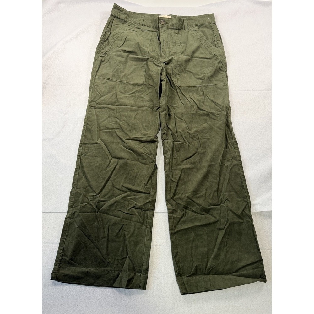 Weatherproof Vintage Womens Green Corduroy Wide Leg Utility Pants Size 12 NEW